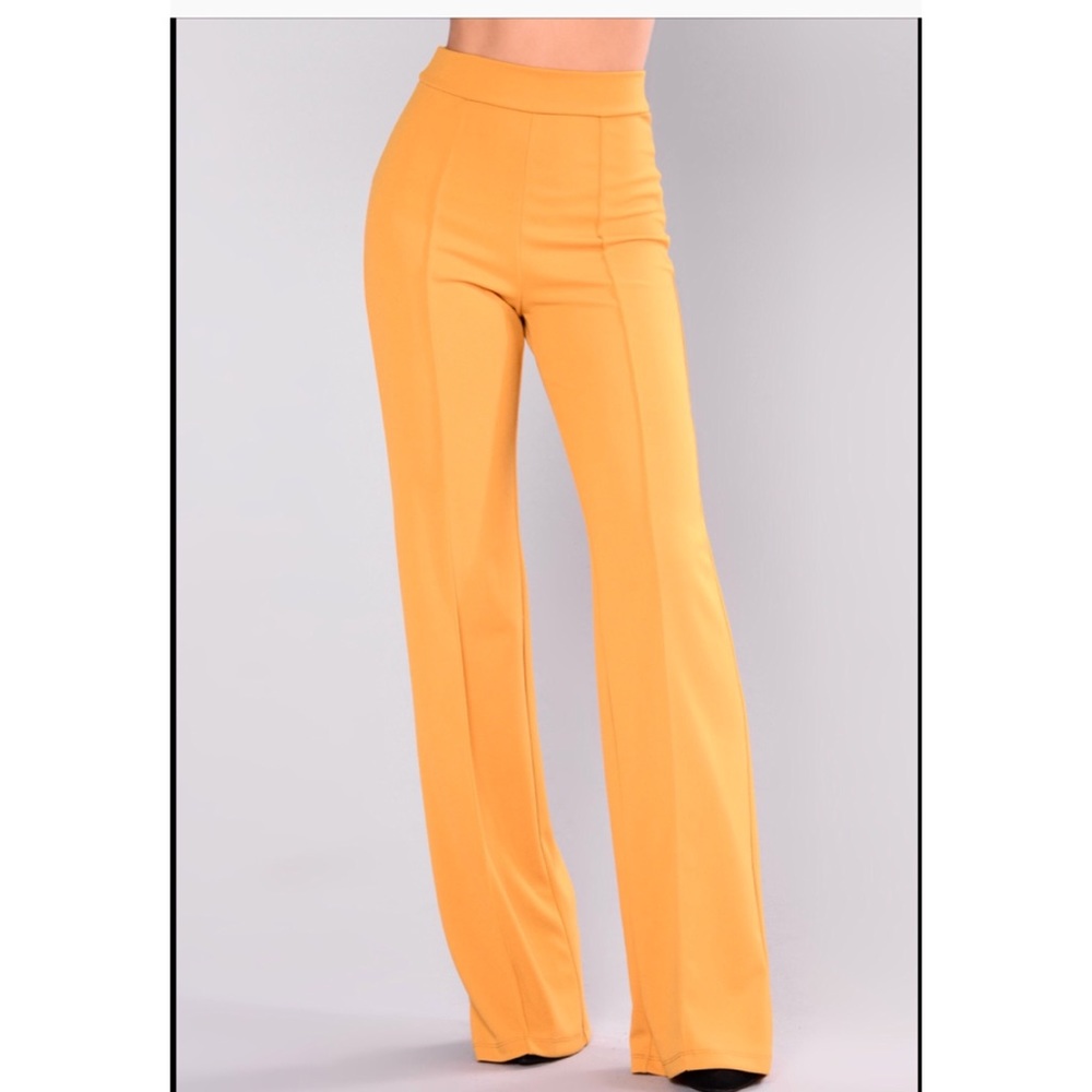 Women’s Fashion Nova mustard yellow pants medium - Picture 4 of 8